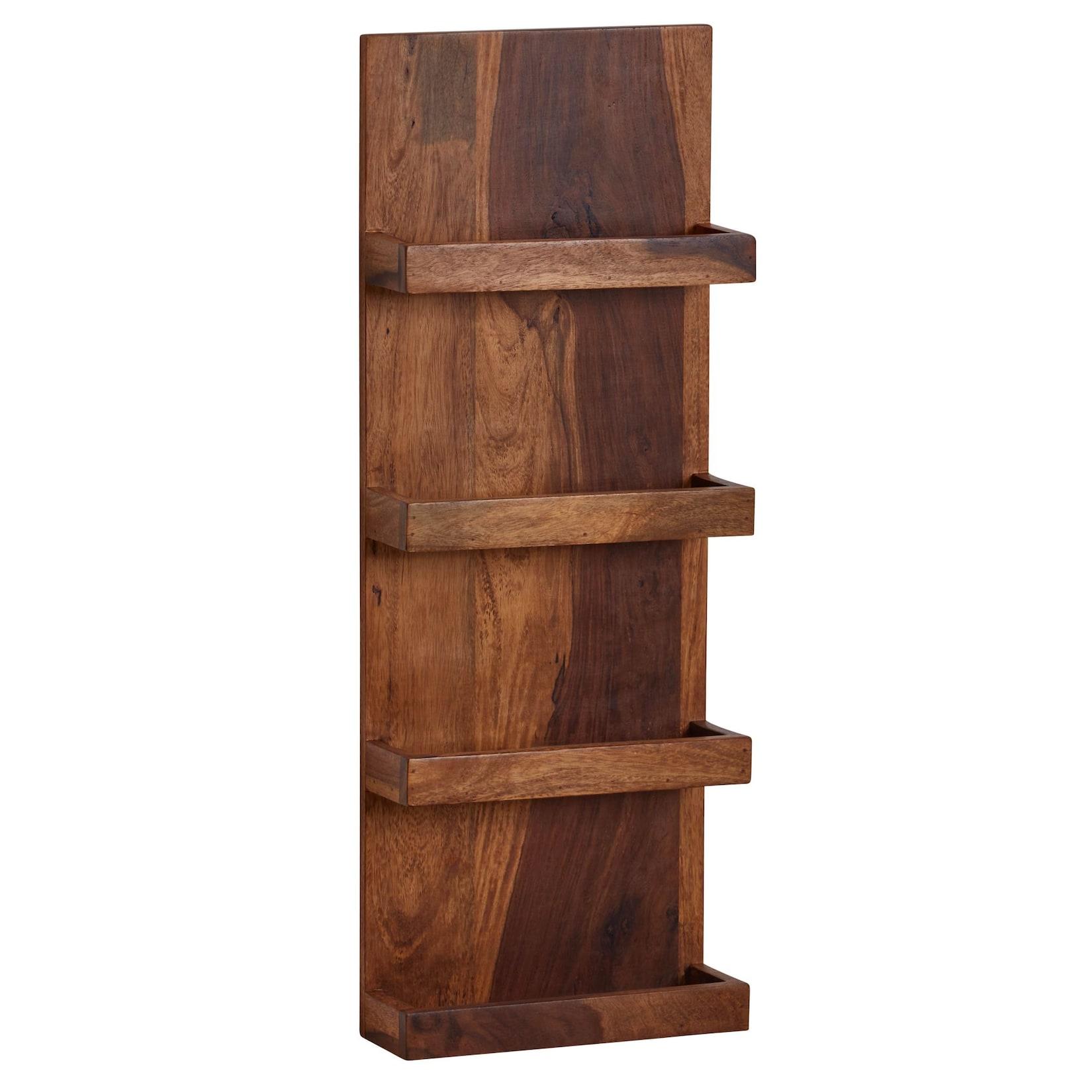 KADIMA DESIGN Sheesham Massivholz Wandregal handgefertigt 30x10x80 cm