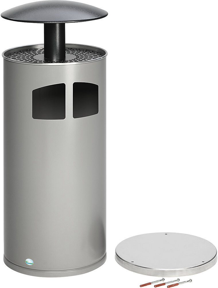 Abfallsammler/Ascher inklusive Inneneinsatz, Volumen 75 l, antik-silber VAR