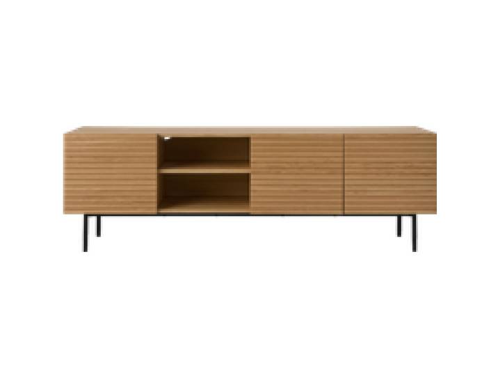 Meuble TV 3 portes bois pieds métal Alex