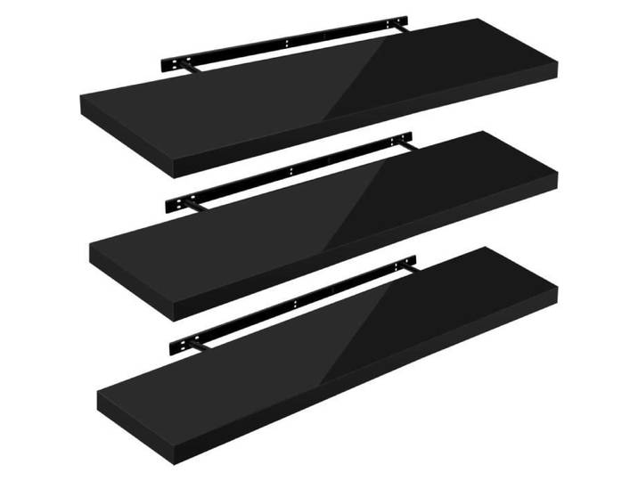 WOLTU 3 x Étagère Murale Tablette Murale Panneau de Bois Étagère Flottante Étagère à Livres 120x22 9x3 8cm Nior RG9484sz-3