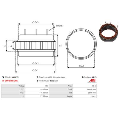 AS-PL Stator, Generator as0075