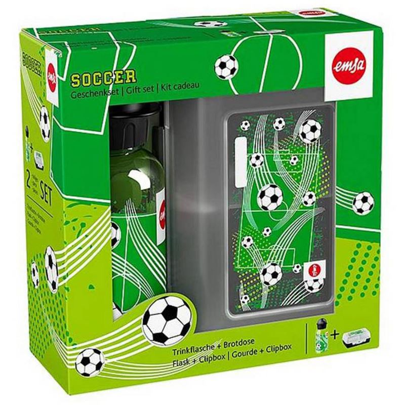 Emsa KIDS Set Trinkflasche + Brotdose Motiv: Fußball