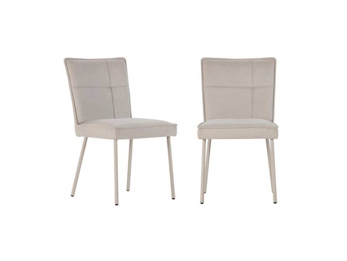 Calicosy Esszimmerstühle Stoff 2er set 60/50,5/60 cm, Creme, 60x50.5x49.5 cm, Esszimmer, Stühle