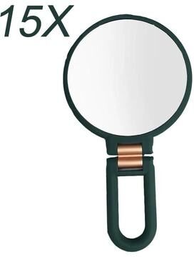 Uplift Picks Folding Magnifying Makeup Mirror 2X 5X 10X 15X Portable Travel Mirror green (15x)