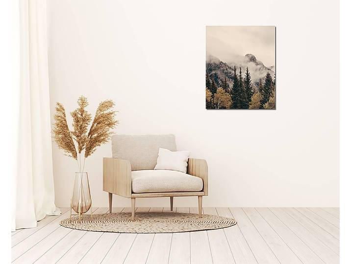 Tableau métallique Foggy Banff Aluminium Dibond verni Multicolore 50 x 60cm