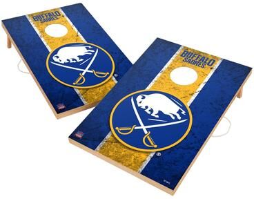 Skip's Garage Vintage Buffalo Sabres NHL Regulation 2x4 Cornhole Set
