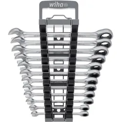 Wiha Ringratschen-Gabelschlüssel Set 12-teilges Set in Halter - 44665
