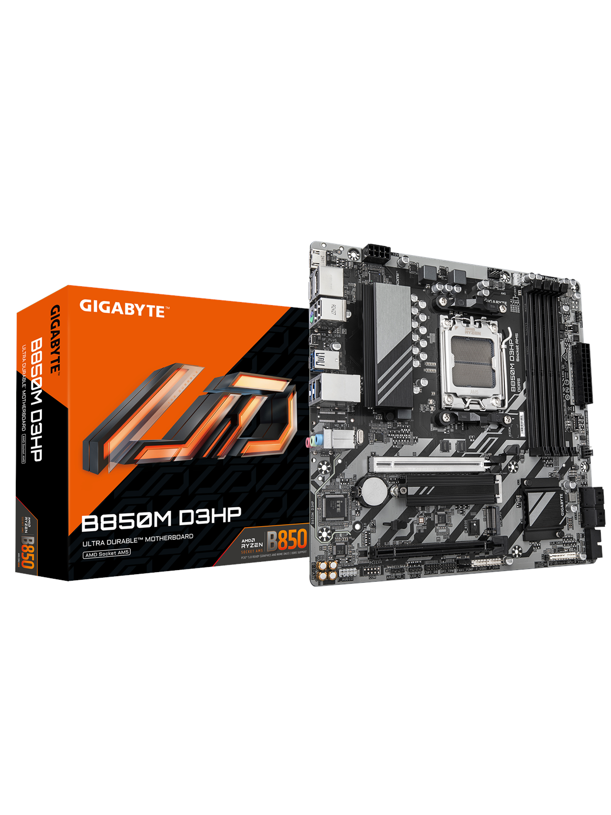 GIGABYTE B850M D3HP Mainboard - AMD B850 - AMD AM5 - DDR5 RAM - Micro-ATX