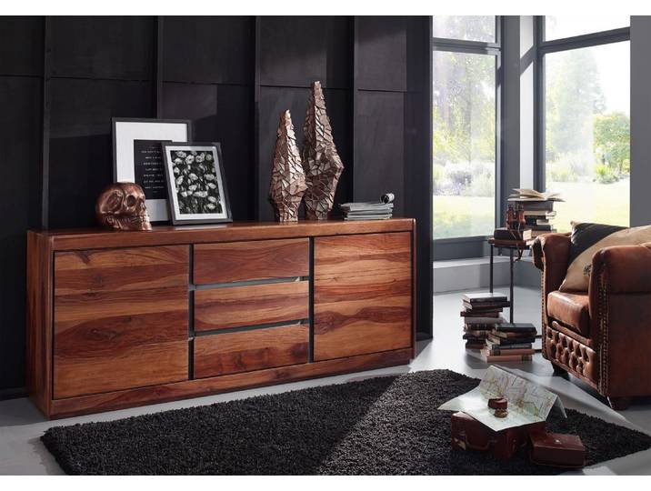 Sideboard Sheesham 187x46x77 noble unique lackiert SYDNEY #107
