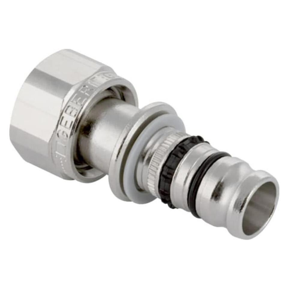 Geberit Anschluss Mepla d 20mmxG 1/2, m ÜM, vernickelt, Messing (83660296)