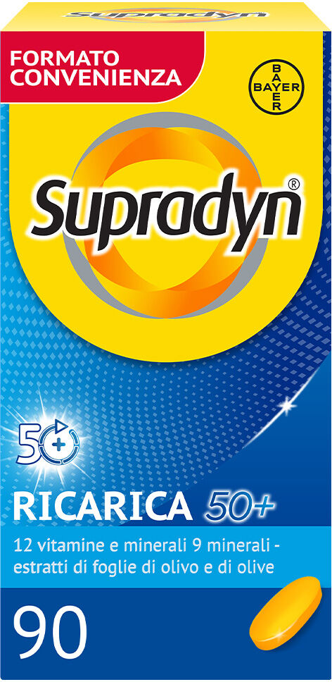 BAYER SpA Supradyn, Ricarica 50+ Integratore Vitamine e Minerali, 90 Compresse