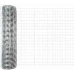 vidaXL Geschweißter Drahtzaun Silber 0,6 x 10 m Stahl