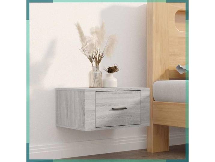 Table de chevet murale - 816853 - Sonoma gris - 50 x 36 x 25 cm - Lot de 2