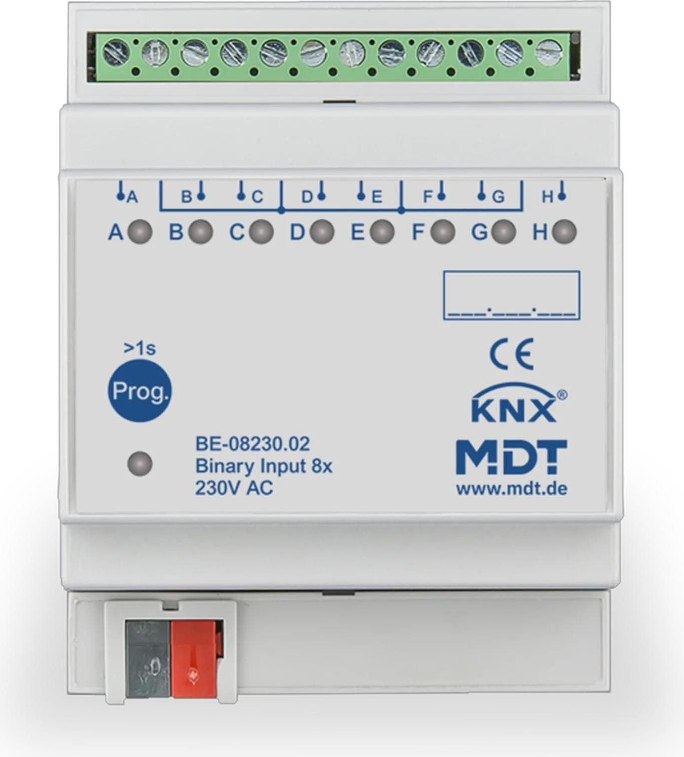 MDT KNX binair ingang, 8-kanaals, 230V AC/DC, gereguleerd