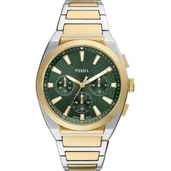 Fossil Quarz / Chronograph Everett FS6106 - grün,2-tone - 44mm