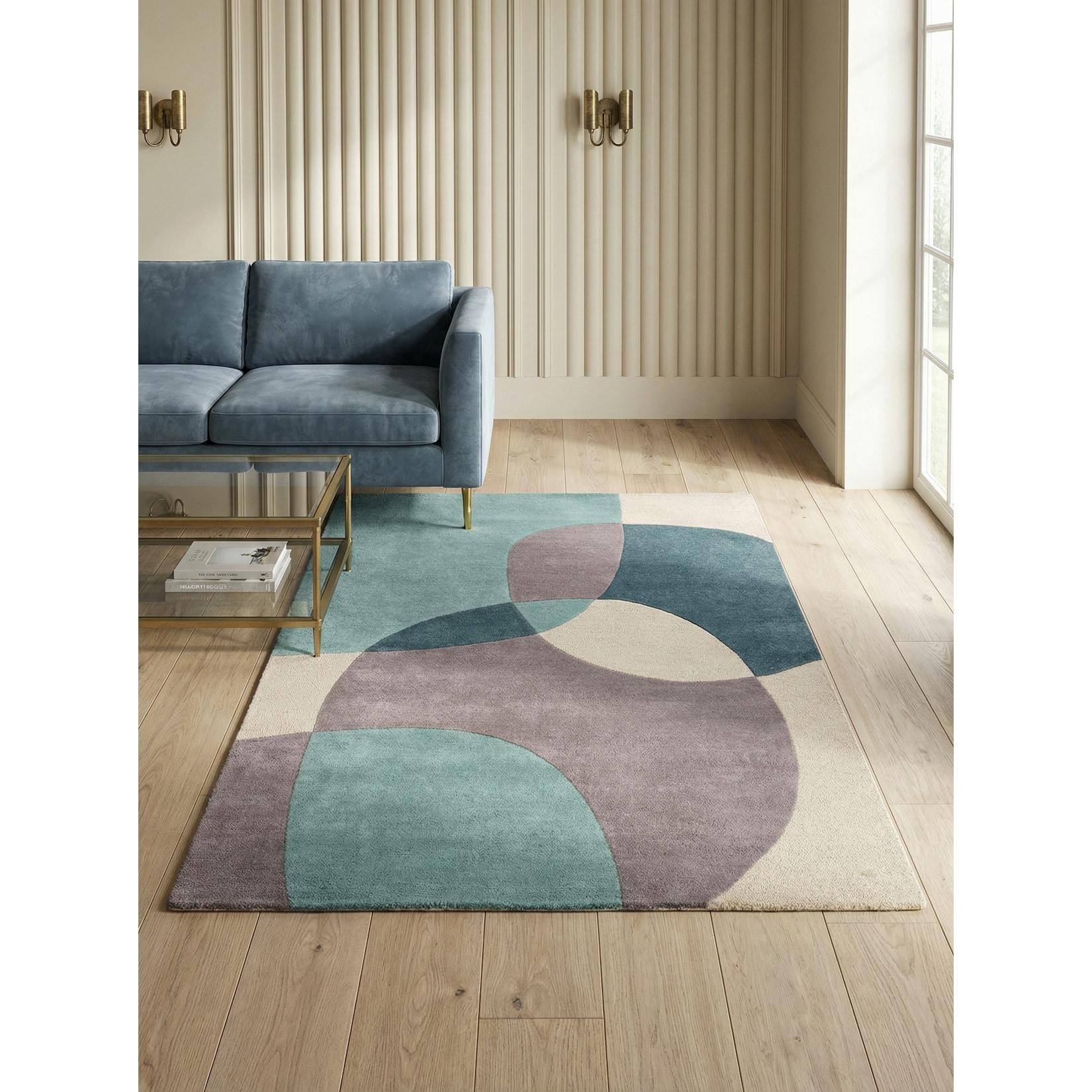 Wollteppich abstrakt Blau 160 x 230 cm - AIRE Kadima Design