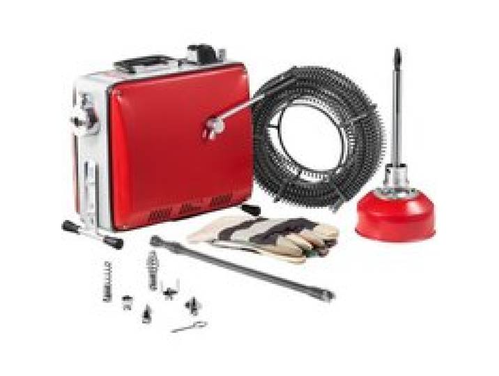 VEVOR Elektrische Rohrreinigungsmaschine, 400 W, 1400 U/min, Abflussreiniger, 20 m x 16 mm & 5 m x 9,5 mm Federkabel, 0,4 m x 12 mm flexible Feder & 6 Schneider, für Rohre mit 50–110 mm Durchmesser