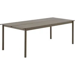Muuto Linear Steel Gartentisch, 220 x 90 cm, taupe