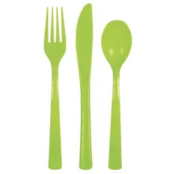 Plastik Besteck grün 18 tlg. Löffel Messer Gabeln