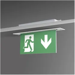 B-Safety, Sicherheitskennzeichnung, BR 554 030 Fluchtweg-Notbeleuchtung Deckeneinbaumontage