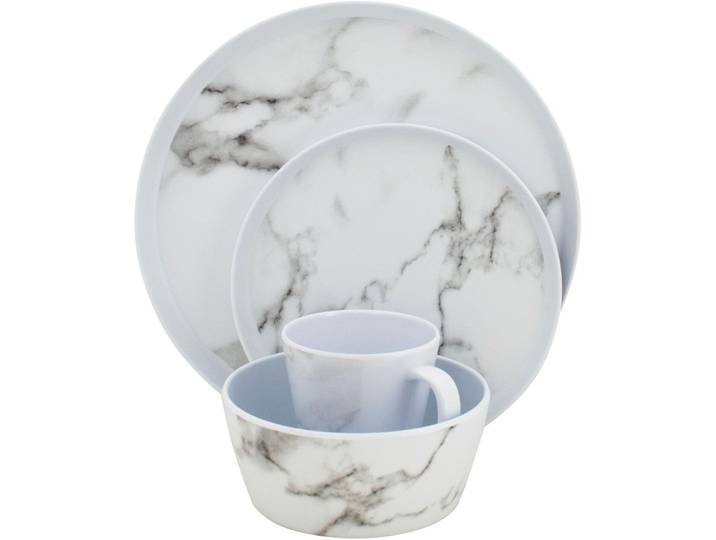 Eurotrail Outdoor-Geschirrset Eurotrail Marble Weiss - Geschirr-Set