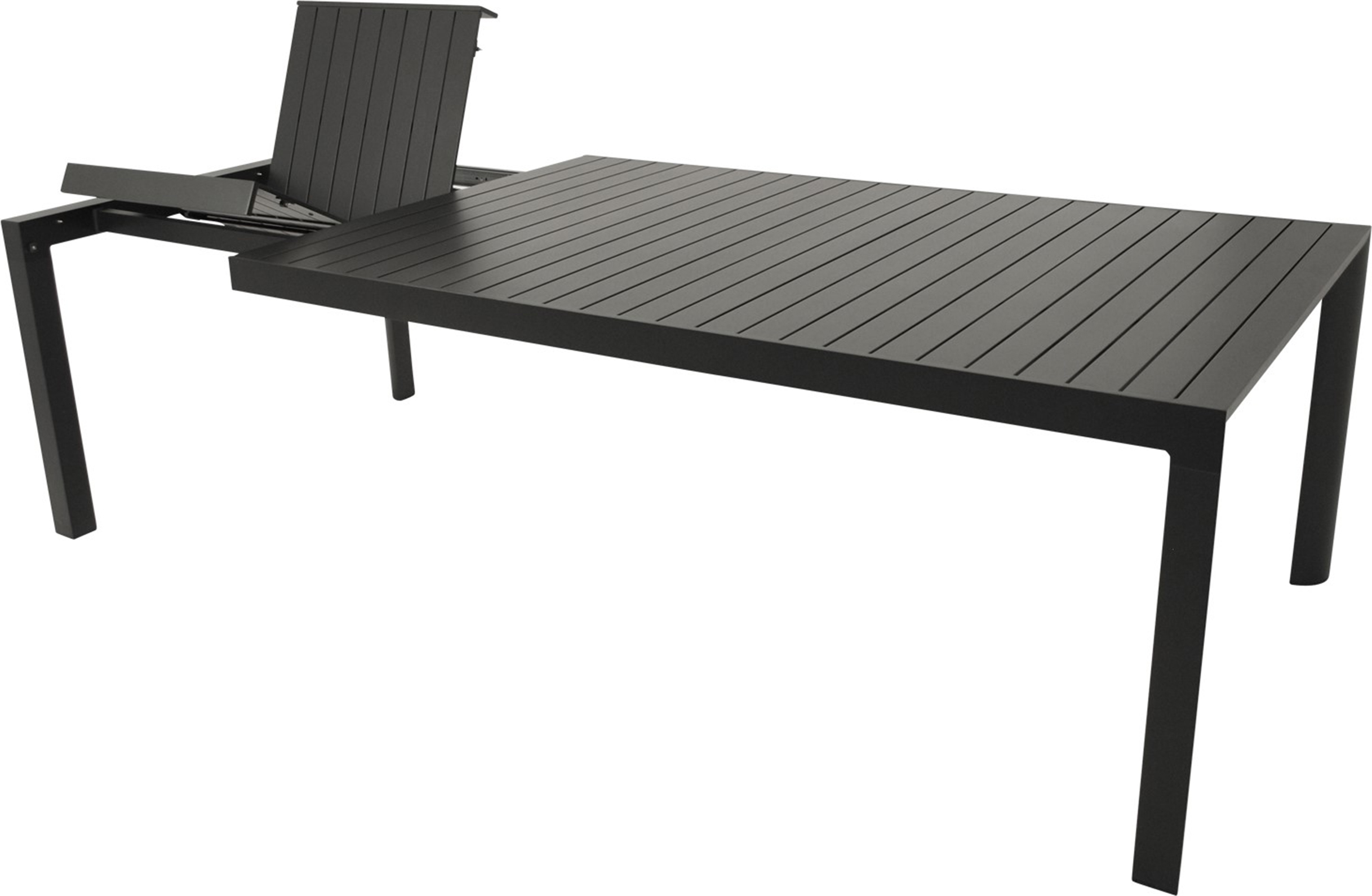 TPFGarden AUSZIEHTISCH Derry- Garten-Esstisch mit Butterfly-Auszug aus pulverbeschichtetem Aluminium, Farbe anthrazit, BxTxH: 120x195/255x76 cm