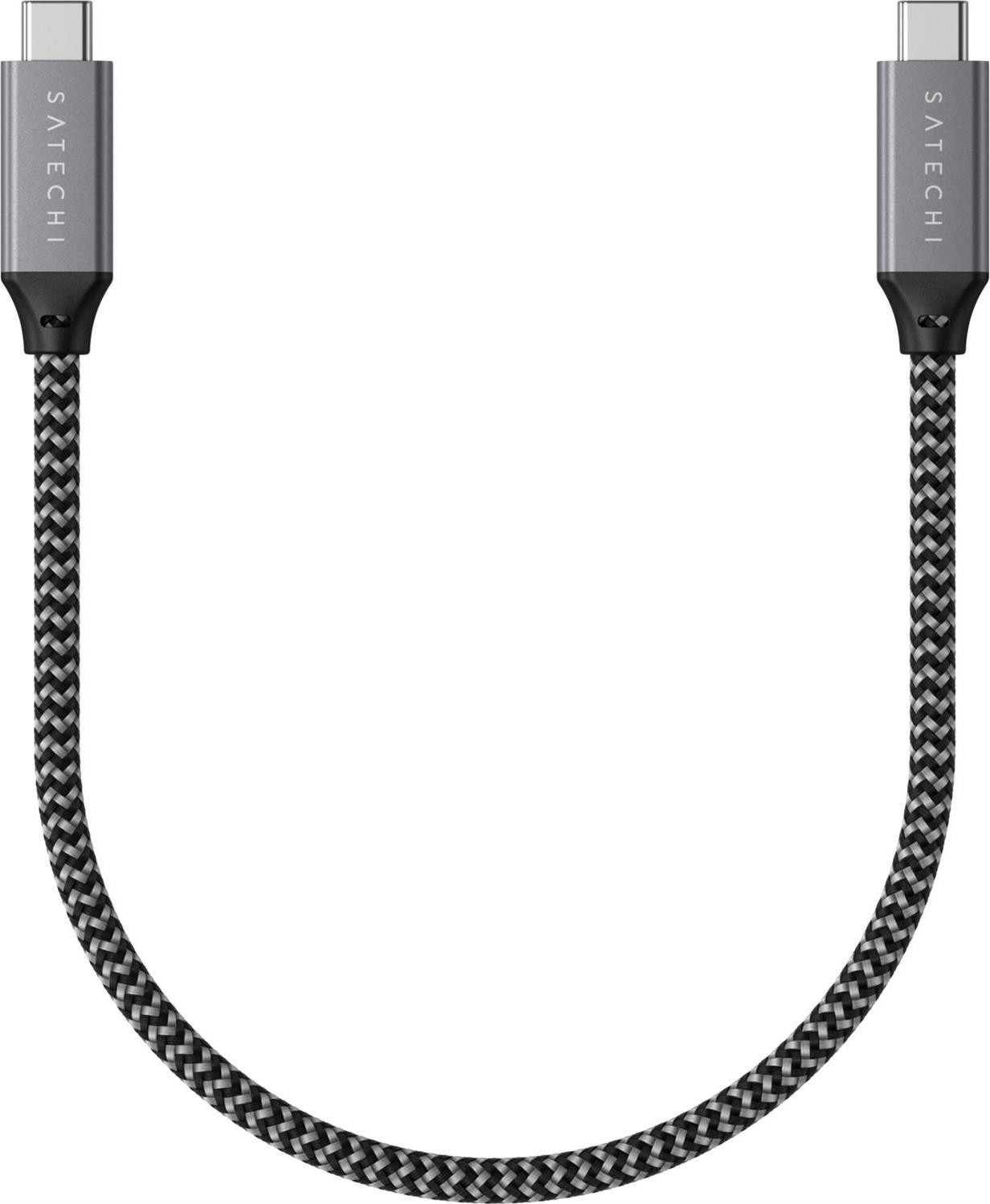 Satechi USB4 USB-C naar USB-C kabel, zwart/grijs, 0,25 meter