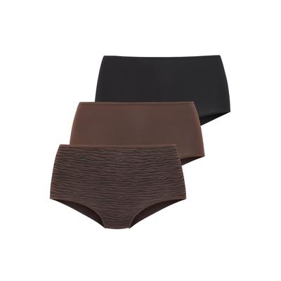Taillenslip LASCANA "aus hochwertiger Modal-Qualität", Damen, Gr. 32/34, braun (braun, schwarz), Obermaterial: 94% Modal (TENCEL™), 6% Elasthan, unifarben, körpernah, Unterhosen Taillenslip