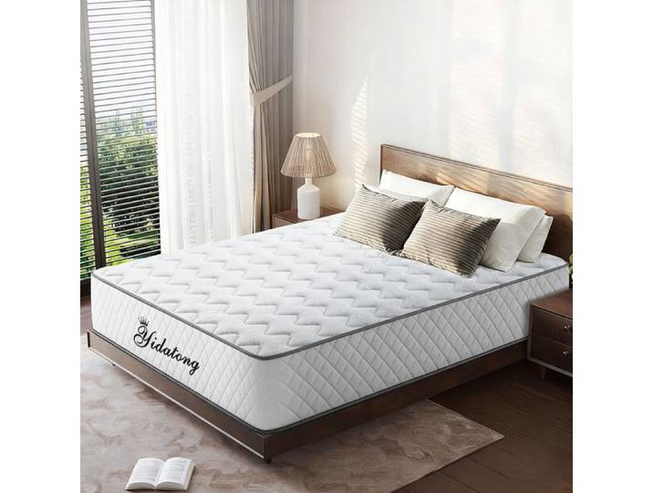 Matelas 90x200 cm Épais 28cm Mousse Mémoire et Latex Bleu Rétraction Haute Respirabilité Maximale Dureté Modérée Ergonomique