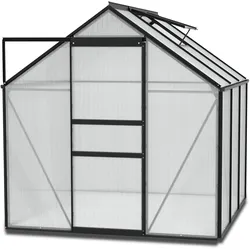 Vitavia Einsteiger-Gewächshaus inkl. Fundamentrahmen - 195x195x197cm - schwarz -