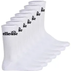 ELLESSE ellesse Unisex Sport-Socken, 7 Paar - Trego Sport Sock, Crew Socks, Tennis, Ripp-Bündchen, Logo, Größe 40-42 in Weiß Weiß