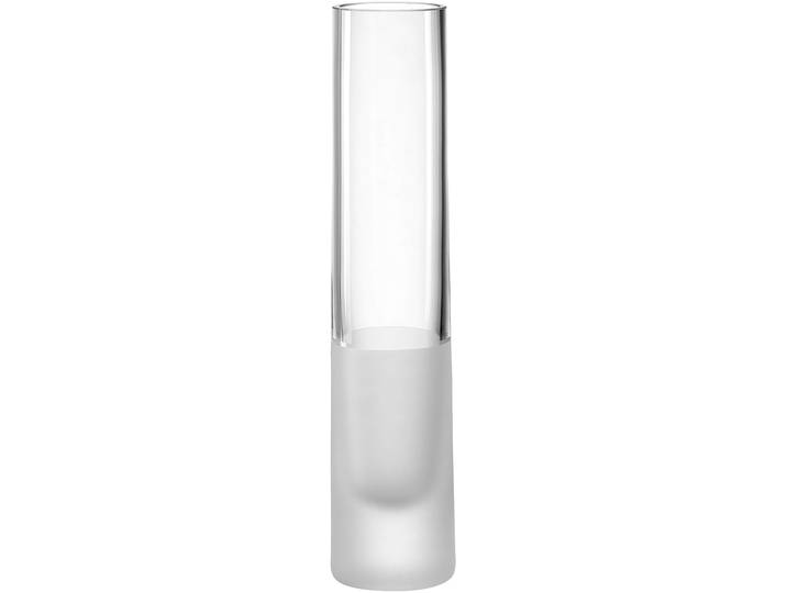 Dekovase LEONARDO NOVARA satiniert , transparent (satiniert), B:5,2cm H:24cm T:5,2cm Ø:5,2cm, Glas, Vasen, Dekovase