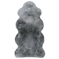 Schaffell 70 x 140 cm Wolle Grau