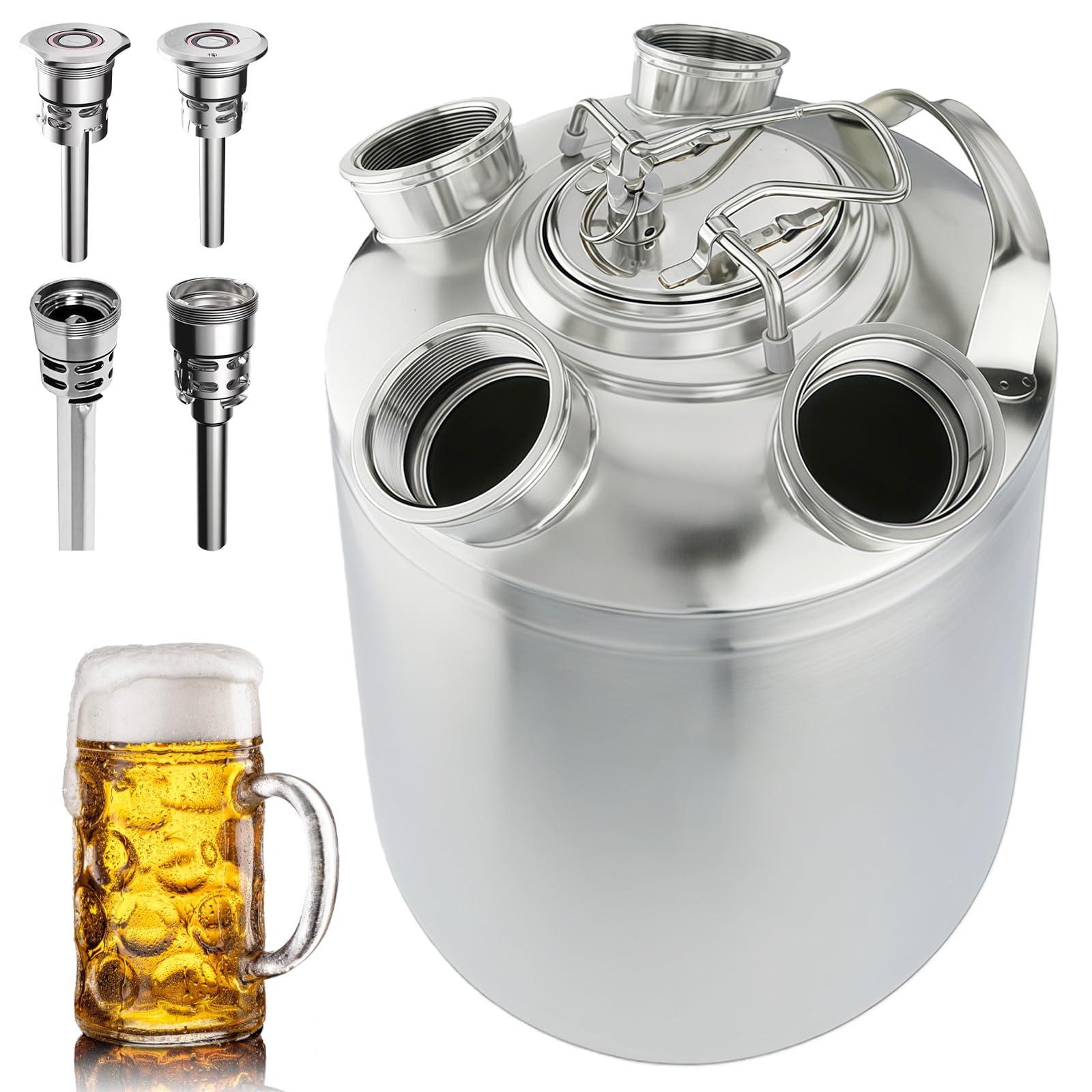 Bierreinigungsvat 10 l Edelstahl, 4 Keg-Speere, Verschlusskappe