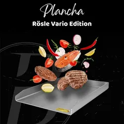 Plancha | Grillplatte | V2A Edelstahl | Rösle Vario Edition, Allflame Hero & Epicflame | 23,5x44,5cm