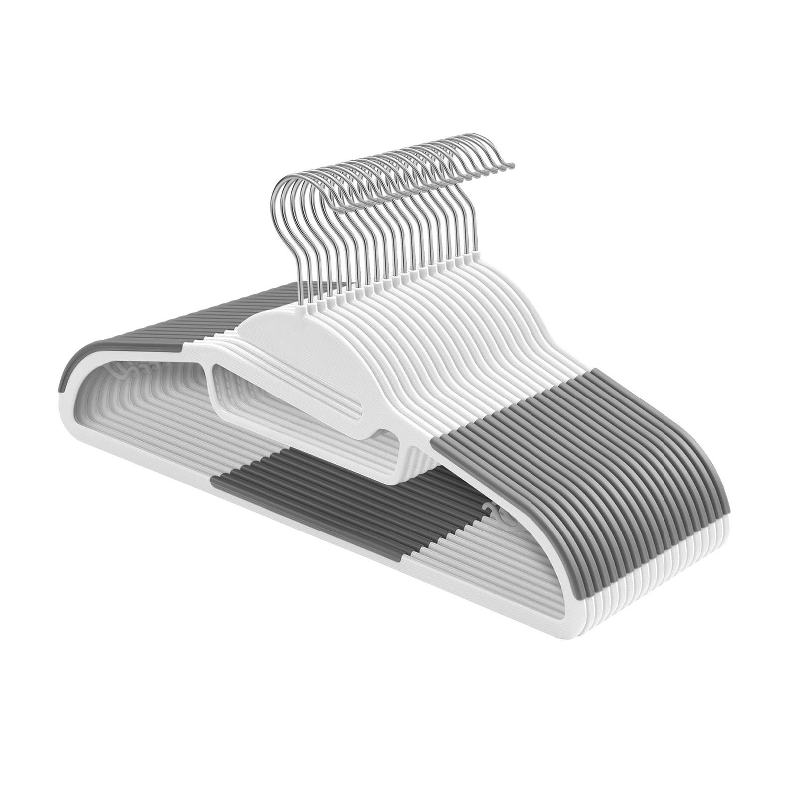 SONGMICS Kleiderbügel Kunststoff, 20er Set, Bügel mit U-förmiger Öffnung CRPB35041WG02