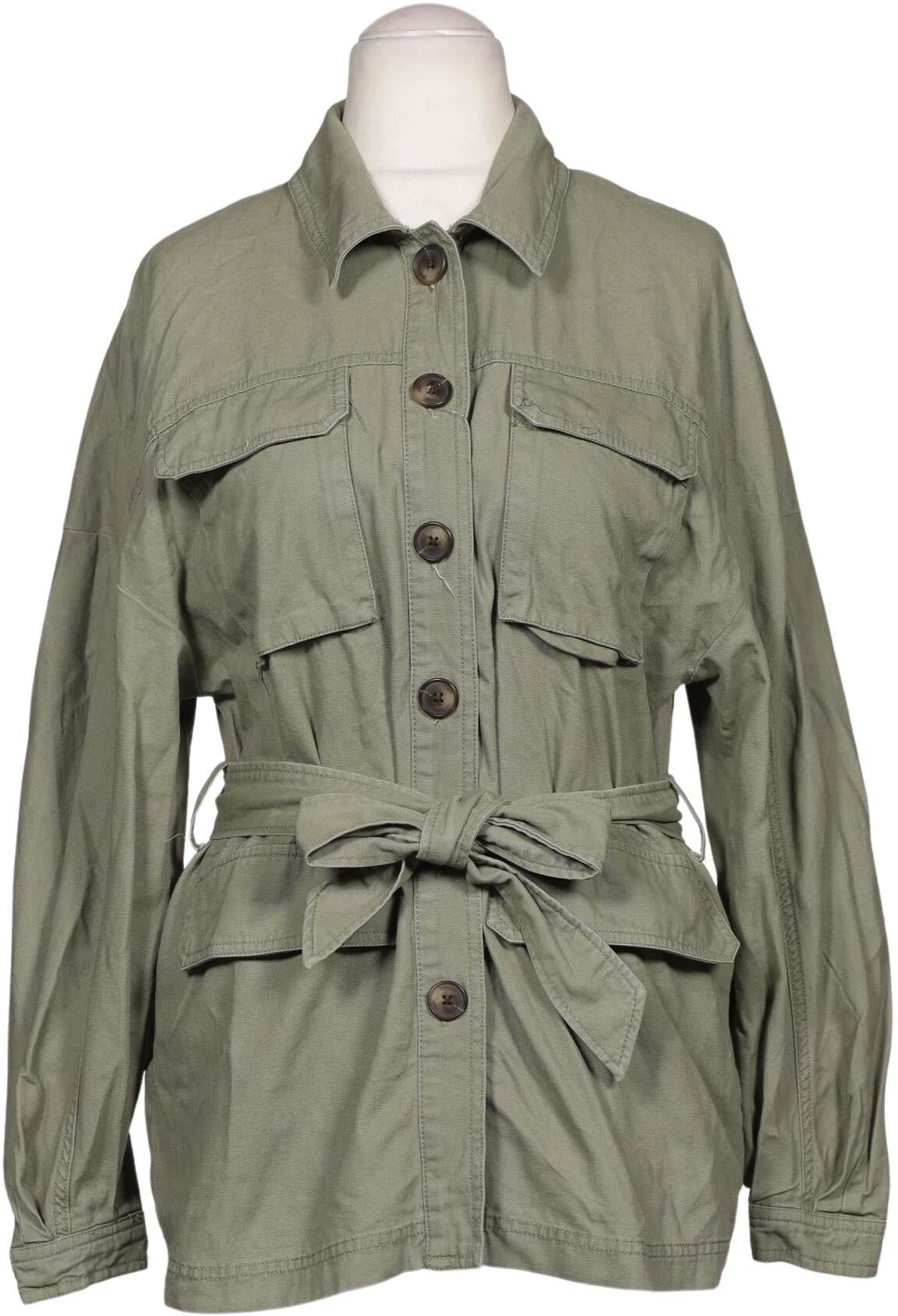 Stradivarius Damen Jacke, Grün, Gr. S, Baumwolle - Second Hand