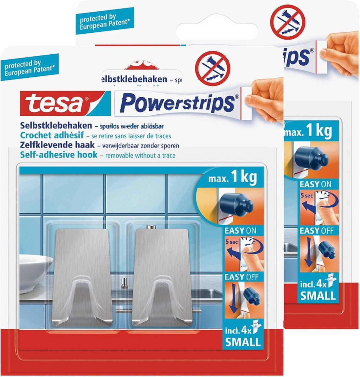 tesa Powerstrips Haken Metaal Small 4x Verwijderbaar