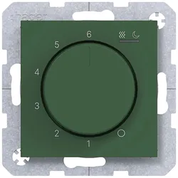Hager WAN5011C10 Temp.regler 230V/15W, Dreh-/Druckknopf, Heizen/Kühlen, A.x/C.x, forest, matt