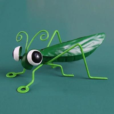 Inspire Curations Cute Metal Grasshopper Garden Decor Outdoor Wall And Tree Art Accent green
