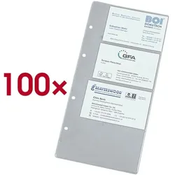 EICHNER 100er-Pack Visitenkartenhüllen für je 8 Karten, 12x24.5 cm
