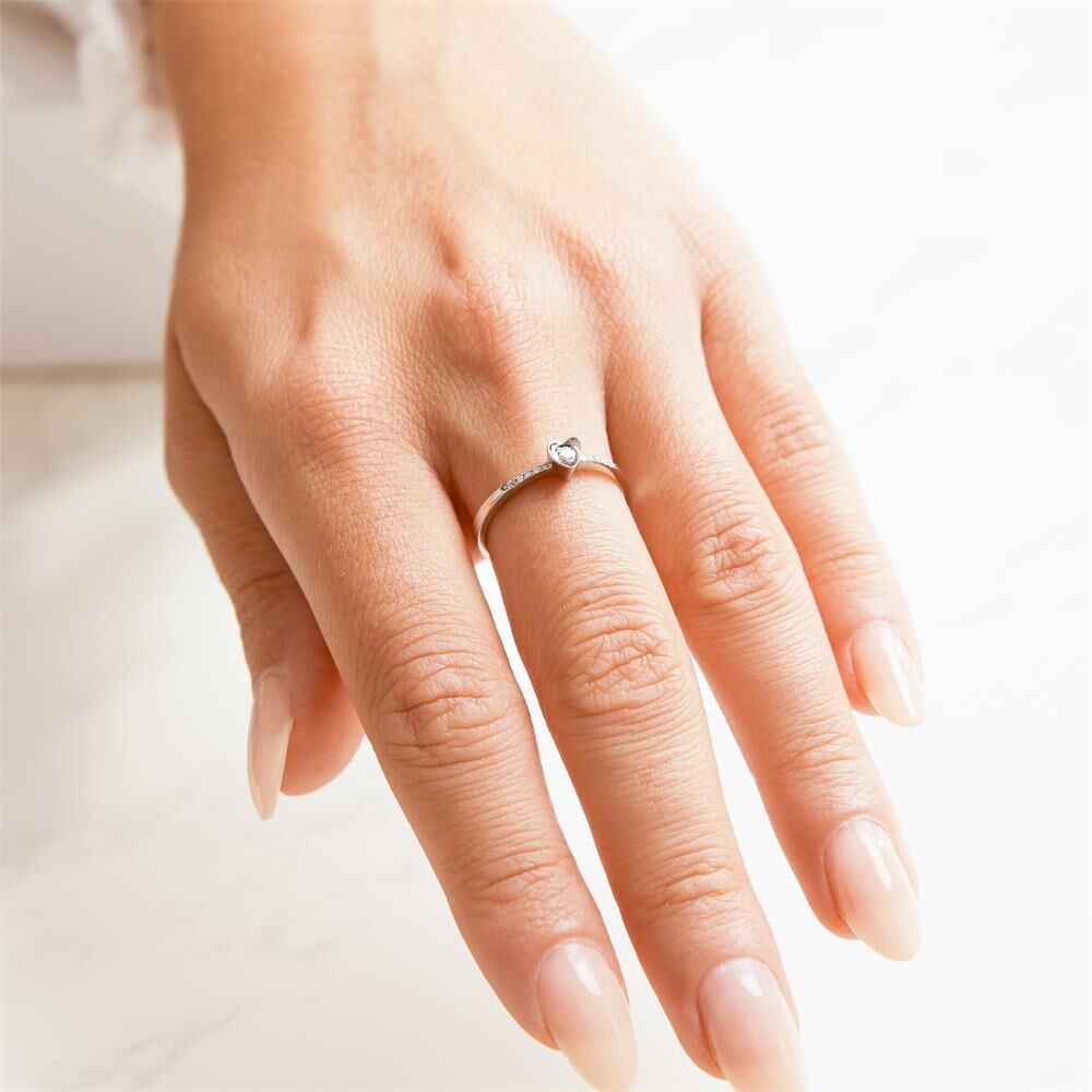 Brilladia Damenring 585er Weißgold Diamant 0,086 ct.