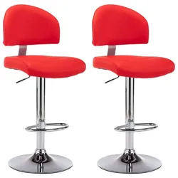 vidaXL Barhocker 2 Stk. Rot Kunstleder