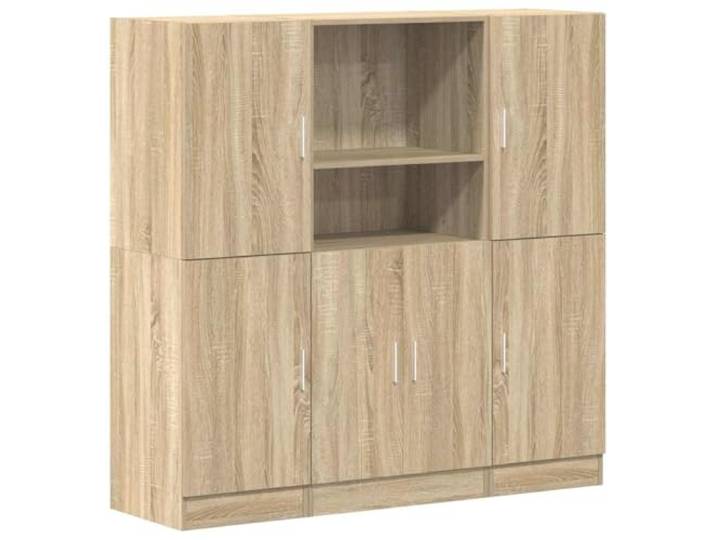 PUGYNBK Küchenmöbel-Set, 3-teilig, Holz, Technik, Eiche Sonoma Schränke mit Regalen, Türen links oder rechts, feuchtigkeitsbeständig, für den privaten und gewerblichen Gebrauch