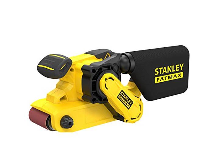 STANLEY FATMAX Ponceuse à bande avec coffret\, FMEW204K-QS Moteur 1010 W puissant\, alignement de bande\, collecte de poussière\, interrupteur de verrouillage\, poignée confortable