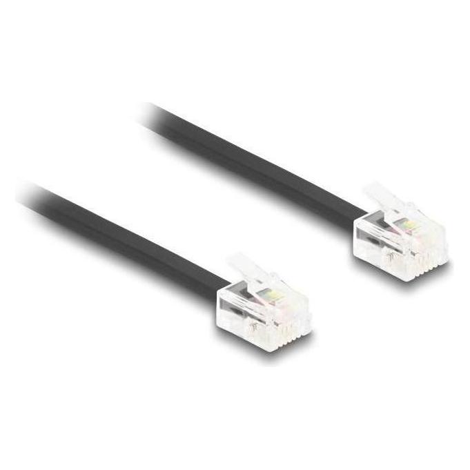 Delock Telefonkabel RJ11 Stecker zu RJ11 Stecker schwarz 5 m (90620)