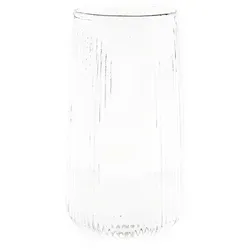 Mulex 12-Teilig Glas Set Stripe Riffel Longdrink-Glas, Glas, Hitzebeständig 500ml