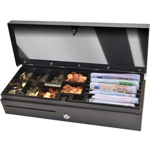 APG ECD460 Kassenschublade, 46 x 17 cm, 6 Schein- und 8 Münzfächer, elektrisch über RJ12