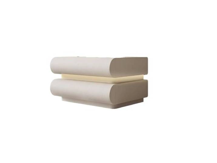 YANG11FAN Vielseitig Nachttisch Smart Storage Leder(Weiß,Klein)