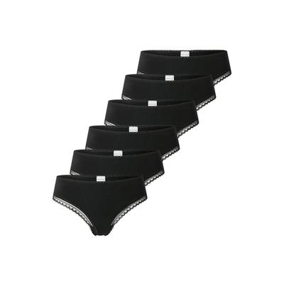 String SCHIESSER "String 6er Pack", Damen, Gr. L, schwarz, Obermaterial: 95% Baumwolle CO. 5% Elasthan EL., Unterhosen String
